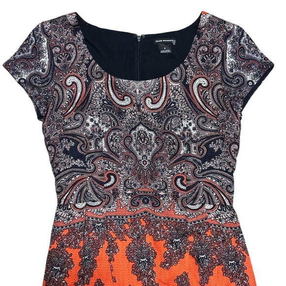 CLUB MONACO Women’s Paisley Short Dress - Size 2 [Small] - Picture 4 of 5